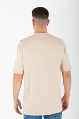 Men's Oversize Round Neck T-shirt With Front Print And Modern Fit