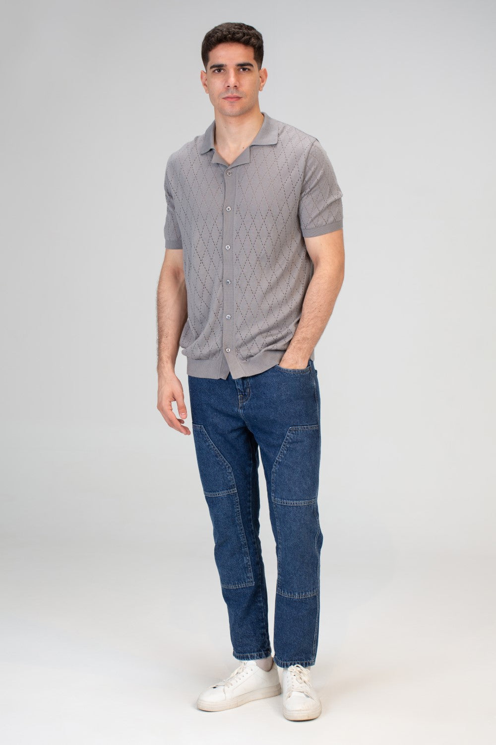 Mens Half Sleeve Trico Shirt With Comfortable Practical Material And A Unique Summer Cut