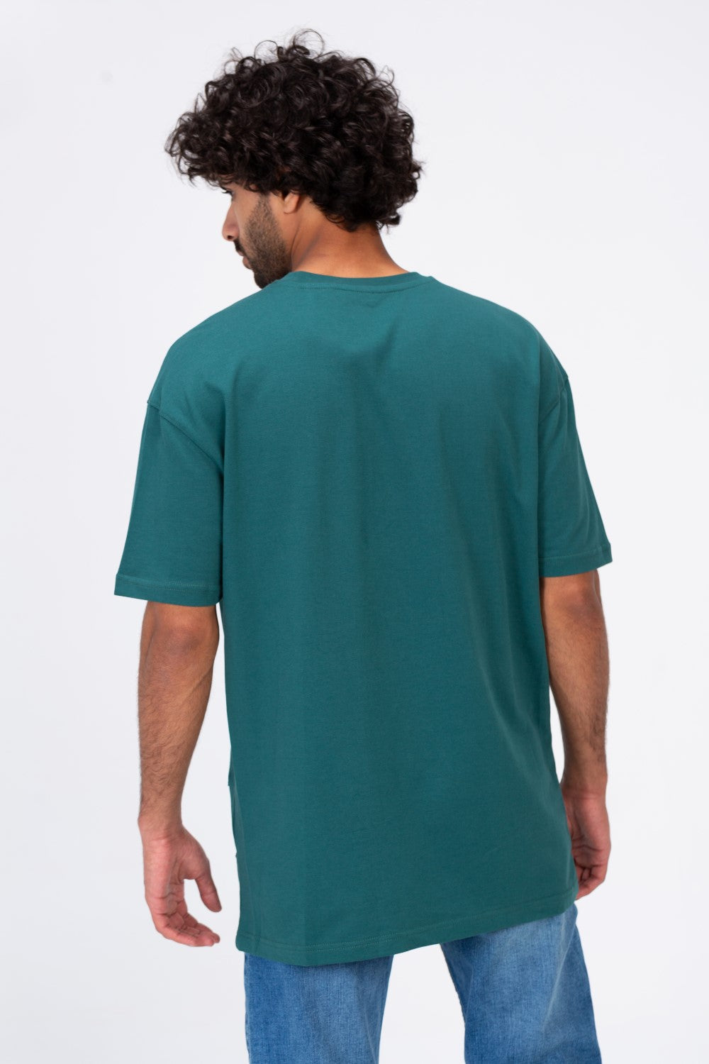 تي شيرت رجالي كبير الحجم بأكمام قصيرة ورقبة دائرية