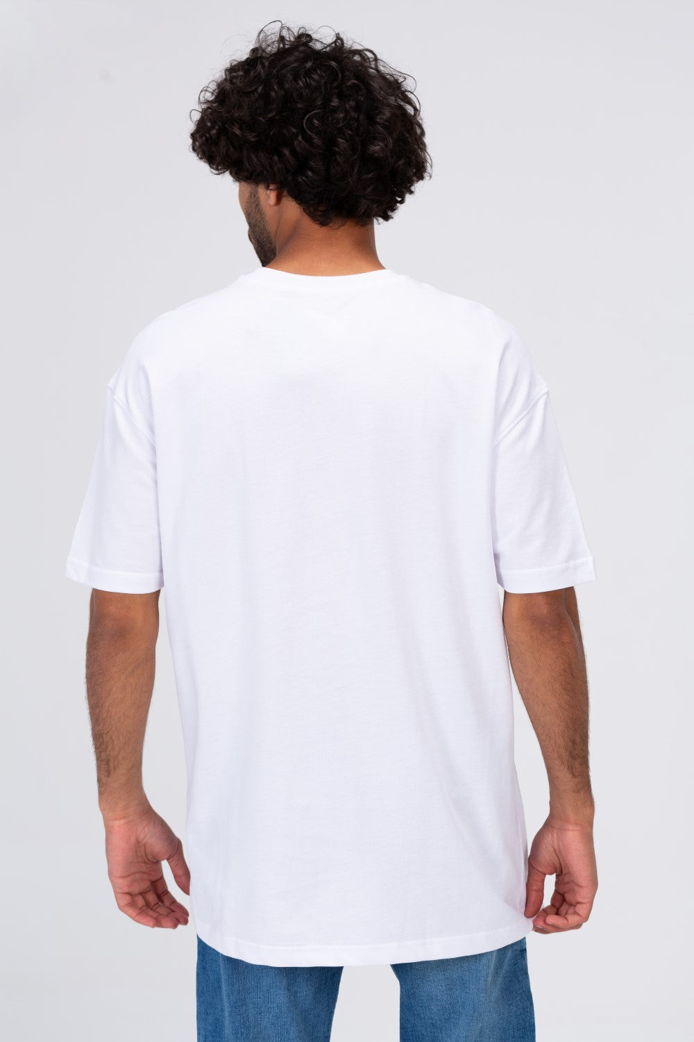 تي شيرت رجالي كبير الحجم بأكمام قصيرة ورقبة دائرية