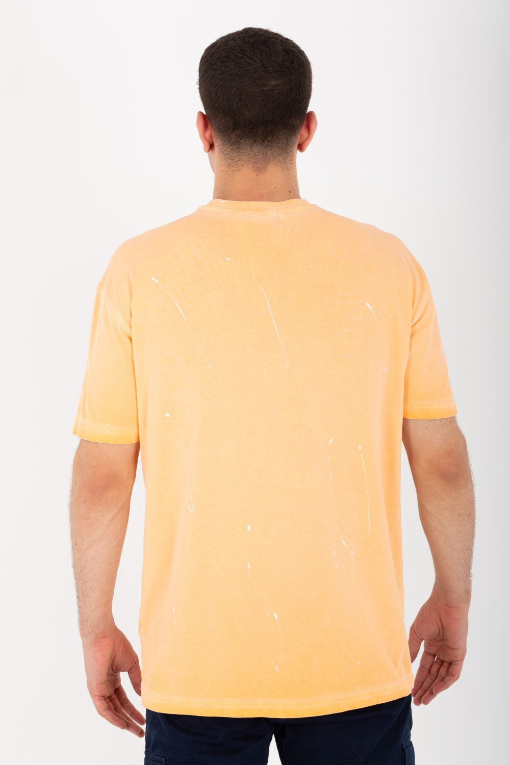 تي شيرت رجالي كبير الحجم بياقة دائرية وأكمام نصفية