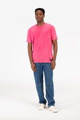 تي شيرت رجالي كبير الحجم مغسول ومقطع