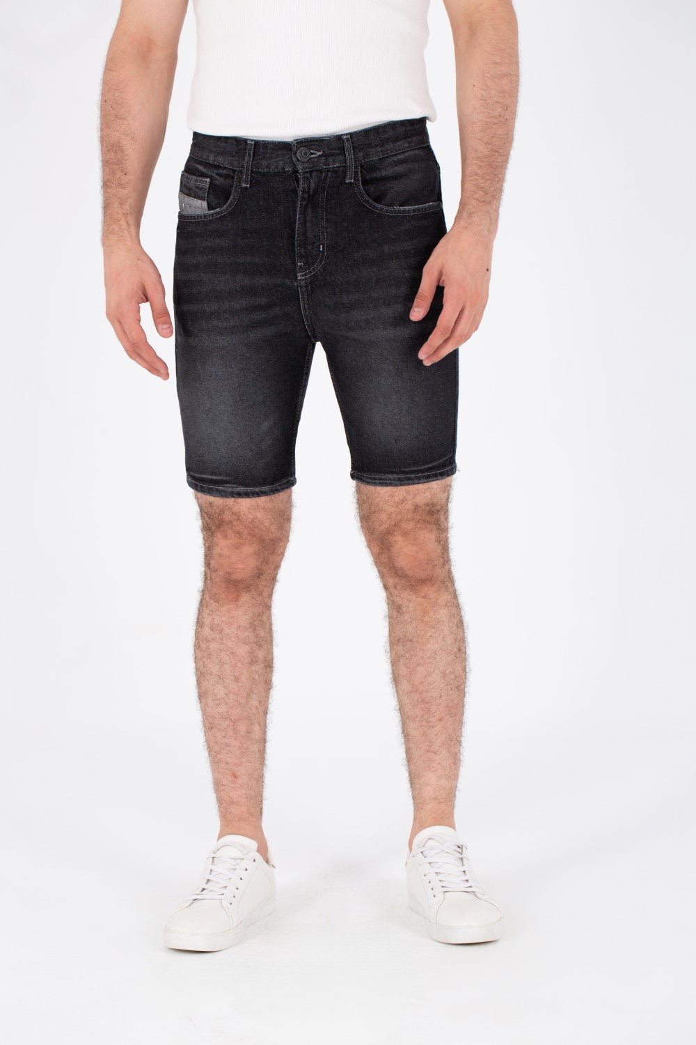 Mens Denim Short With Five Pockets And Tomato Patch At The Back