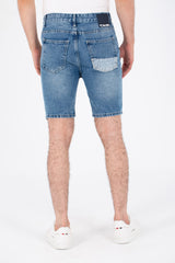 Mens Denim Cutting Short With Five Pockets And Tomato Patch At The Back