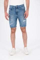Mens Denim Cutting Short With Five Pockets And Tomato Patch At The Back