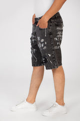 Men's Tomato Cutting Printed Five Pockets Denim Short