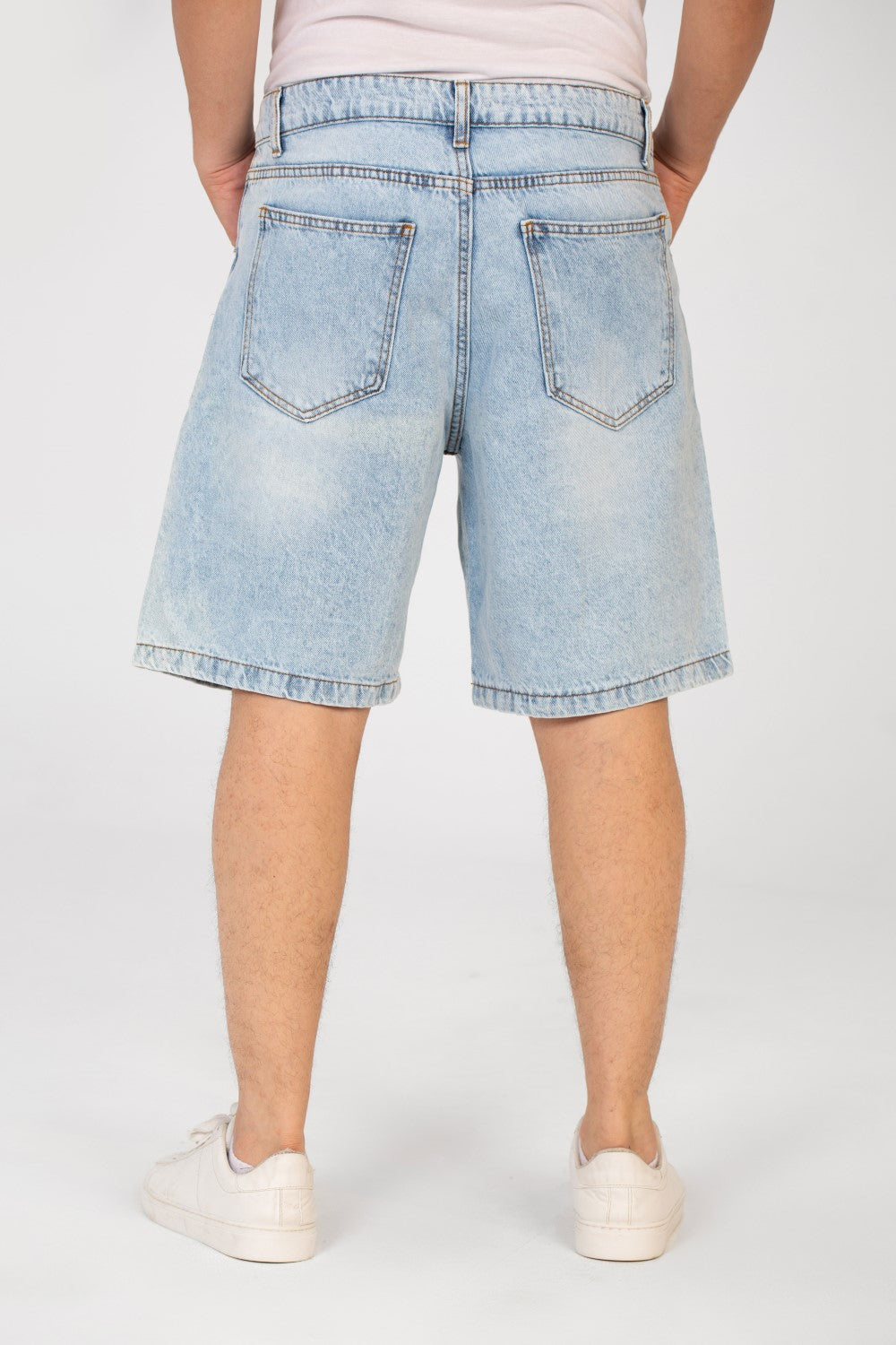 Men's Cutting Denim Short With Five Pockets And Essential Details