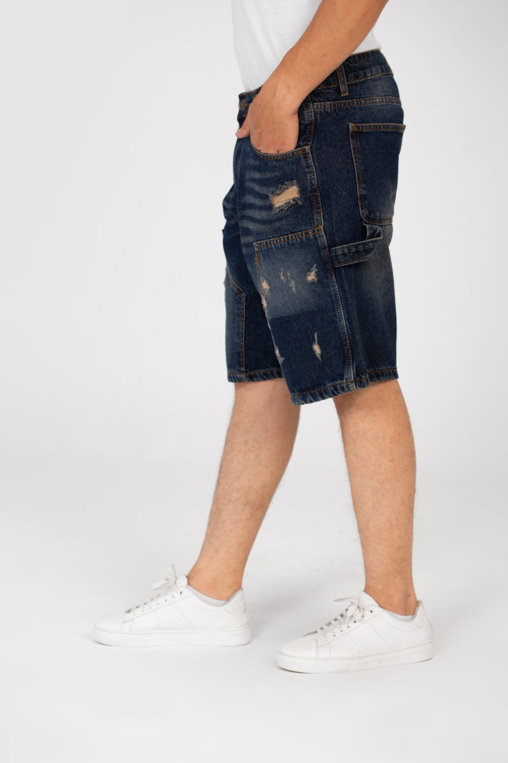 Men's High Quality Cutting Denim Short With Pockets And Modern Design