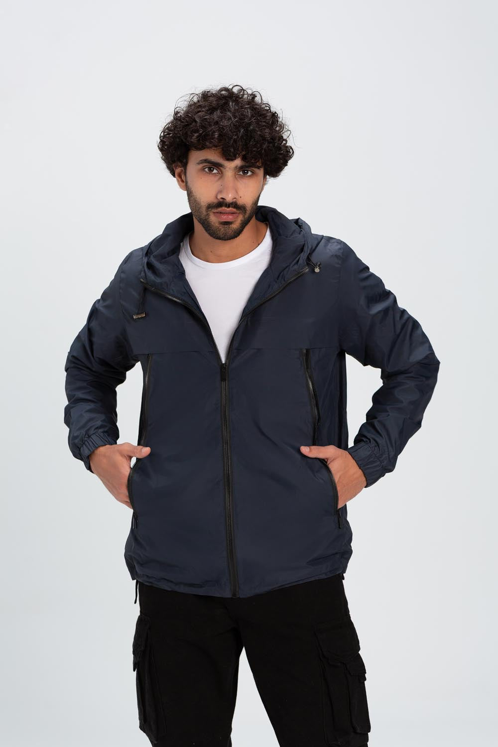 Men's Casual Full Zipper Waterproof Back Printed Jacket With Unique Style