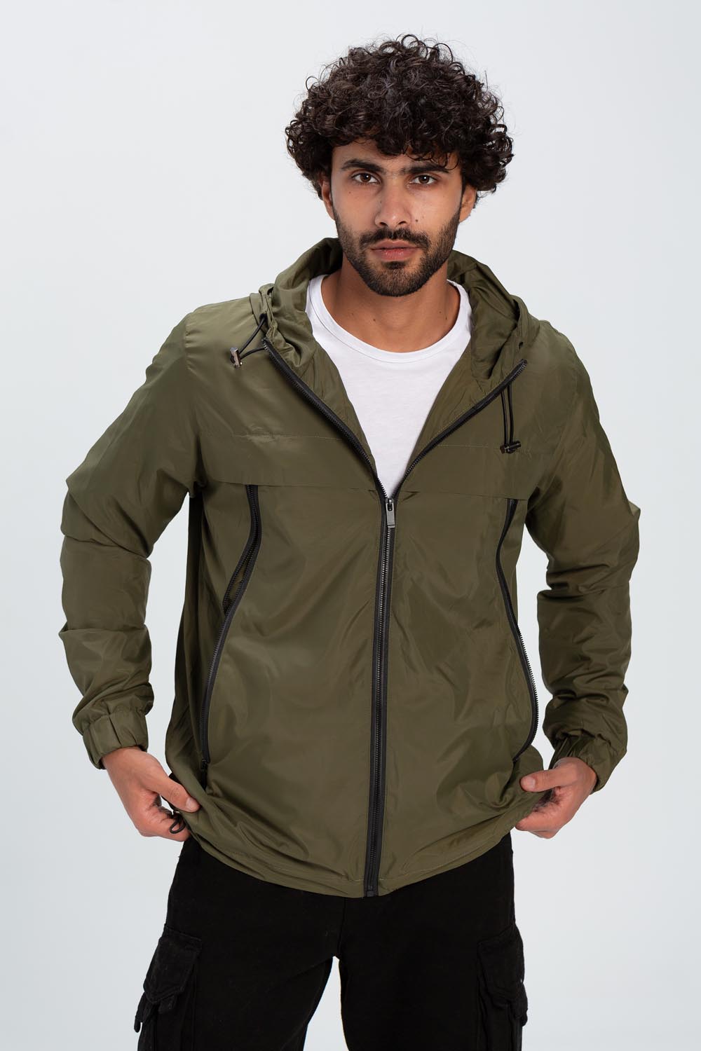 Men's Casual Full Zipper Waterproof Back Printed Jacket With Unique Style