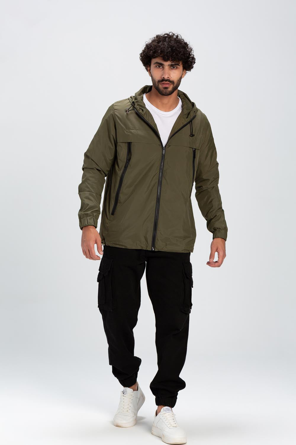 Men's Casual Full Zipper Waterproof Back Printed Jacket With Unique Style