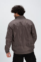 Men's Casual Full Zipper Front & Back Printed Waterproof Jacket With Unique Style