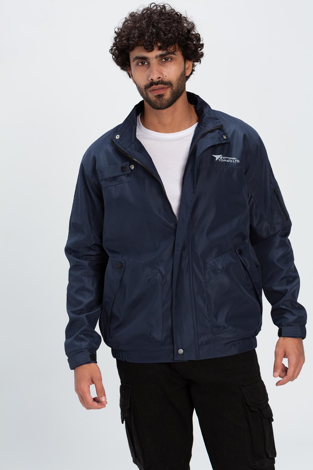 Men's Casual Full Zipper Front & Back Printed Waterproof Jacket With Unique Style