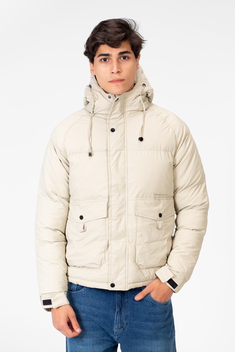 Men's Waterproof Hood Jacket With Front Pockets