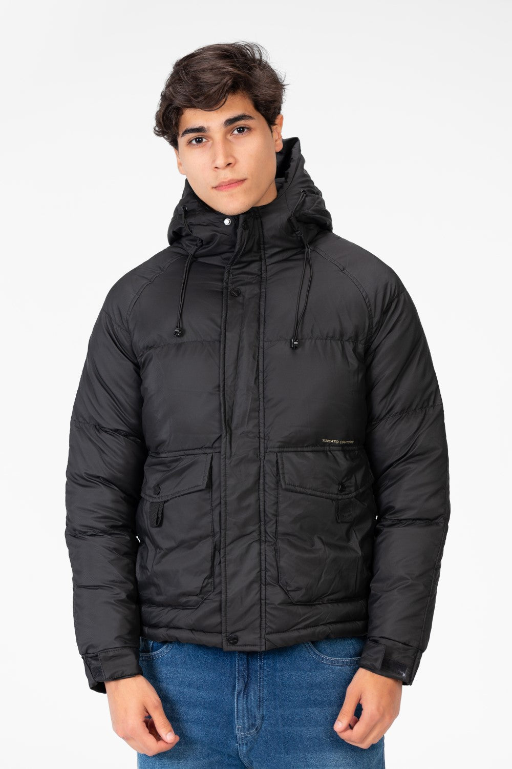 Men's Waterproof Hood Jacket With Front Pockets