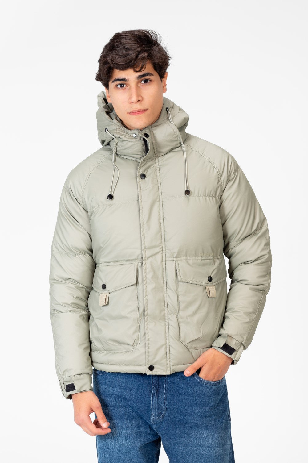 Men's Waterproof Hood Jacket With Front Pockets