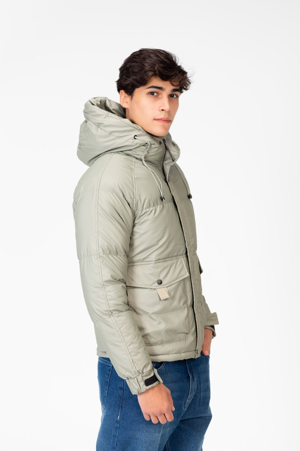 Men's Waterproof Hood Jacket With Front Pockets