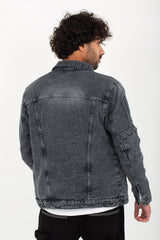 Men's Denim Casual Slim Fit Basic Inside Fur Jackets With Front Pockets