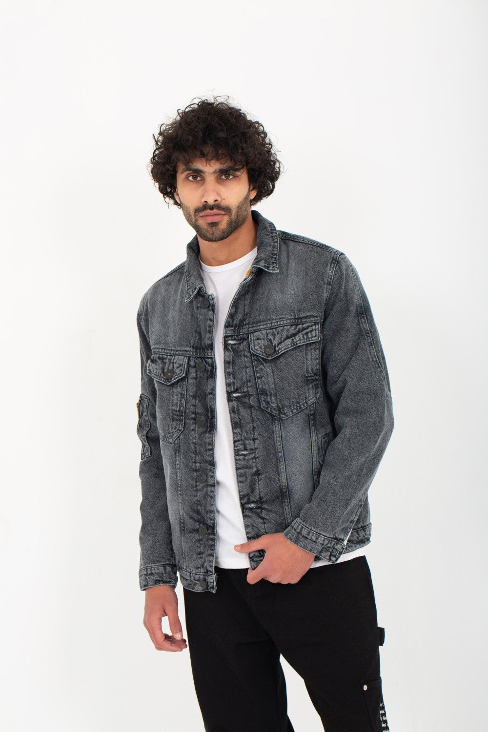 Men's Denim Casual Slim Fit Basic Inside Fur Jackets With Front Pockets