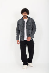 Men's Denim Casual Slim Fit Basic Inside Fur Jackets With Front Pockets