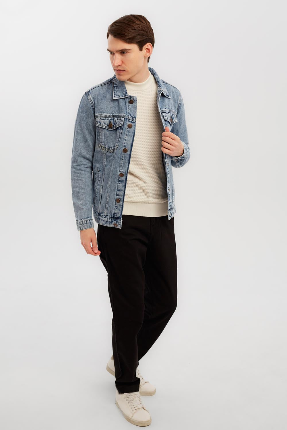 Men's Denim Casual Slim Fit Jackets With Side & Front Pockets