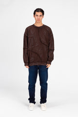 سويت شيرت رجالي كبير الحجم مطبوع برقبة دائرية