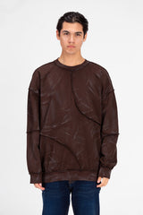 سويت شيرت رجالي كبير الحجم مطبوع برقبة دائرية