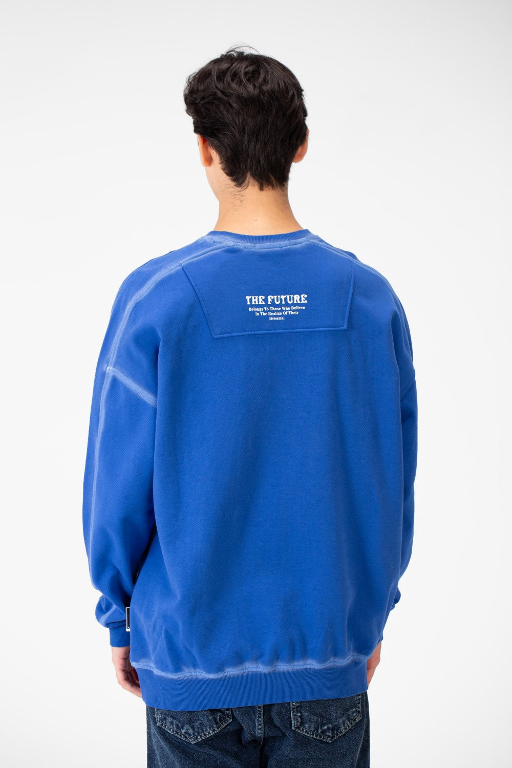 سويت شيرت رجالي كبير الحجم برقبة دائرية وقصة عصرية