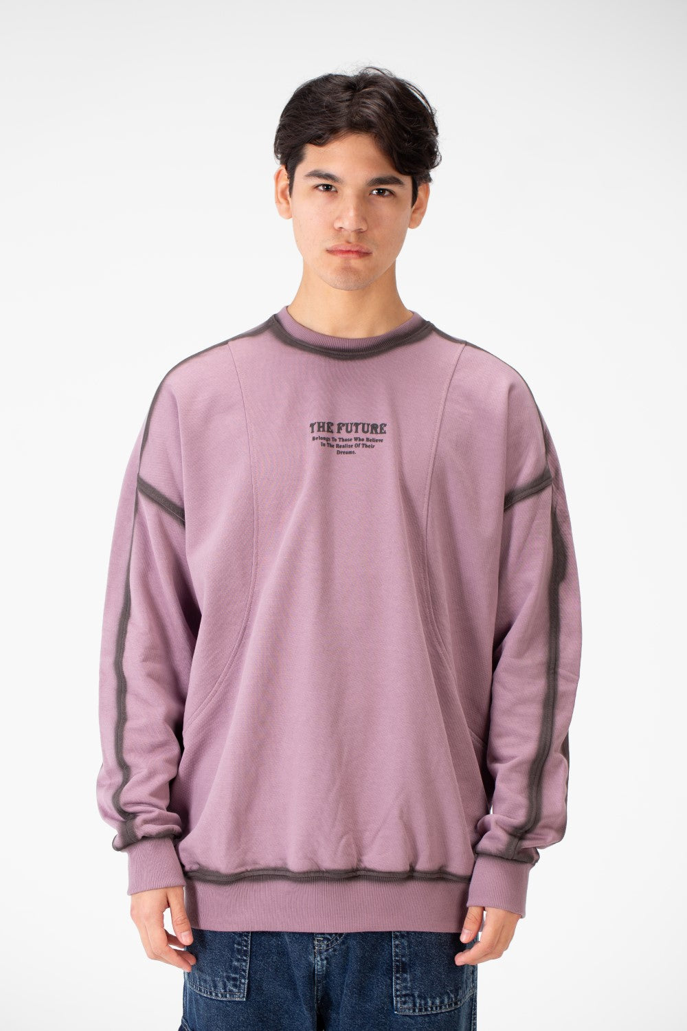 سويت شيرت رجالي كبير الحجم برقبة دائرية وقصة عصرية