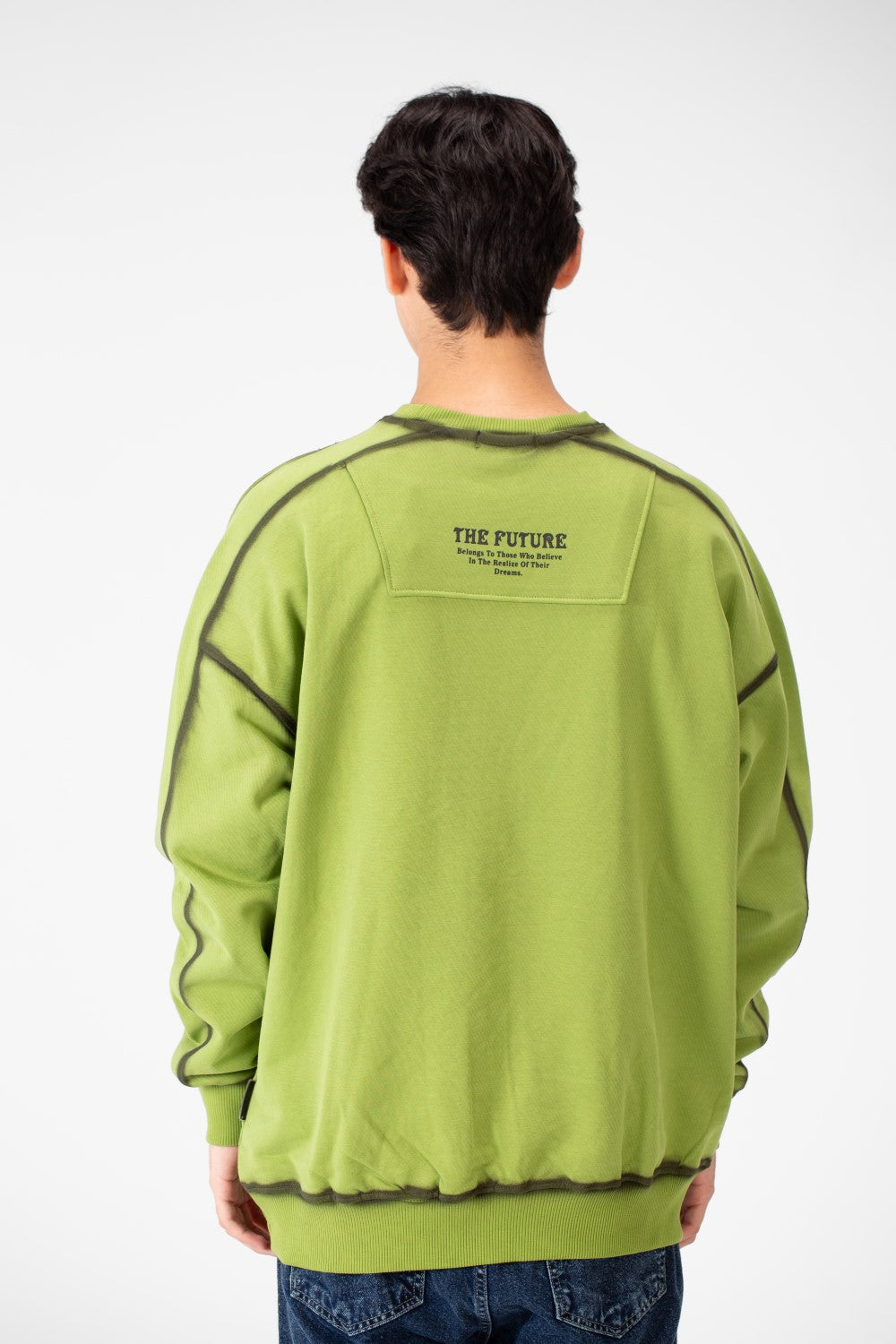 سويت شيرت رجالي كبير الحجم برقبة دائرية وقصة عصرية