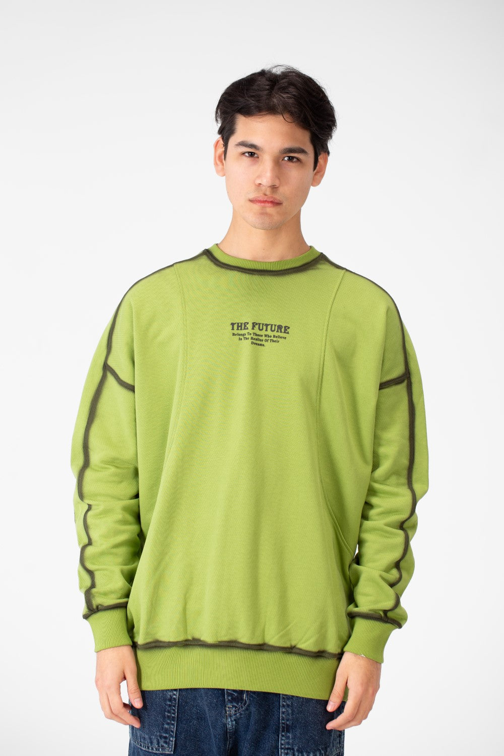 سويت شيرت رجالي كبير الحجم برقبة دائرية وقصة عصرية