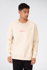 سويت شيرت رجالي مطبوع برقبة دائرية مصنوع من مادة ميلتون