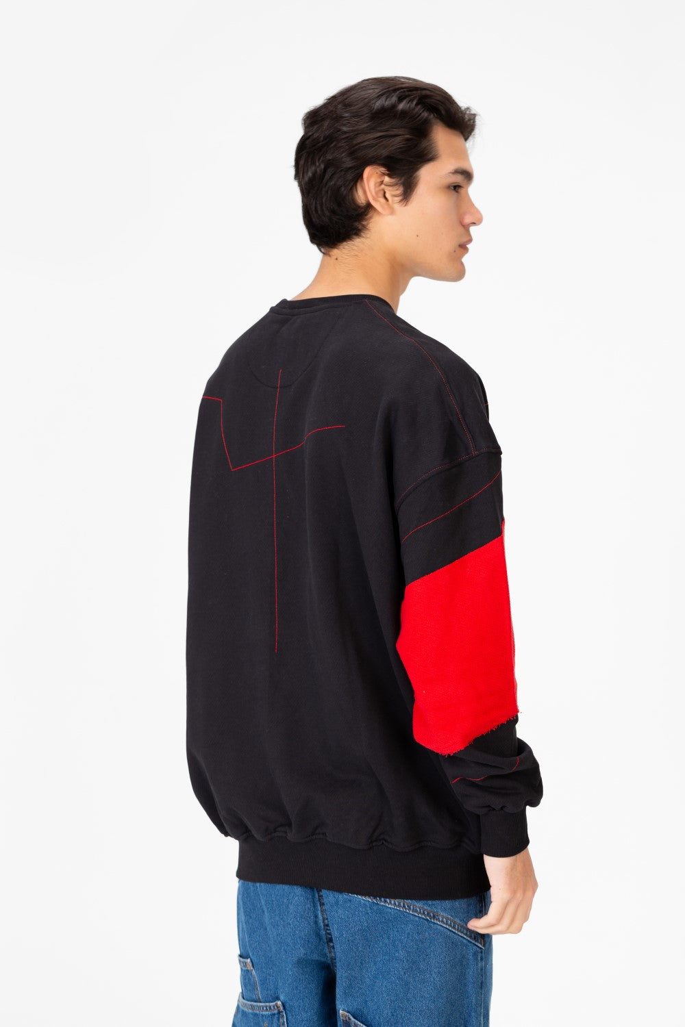 سويت شيرت رجالي دائري مطبوع كبير الحجم