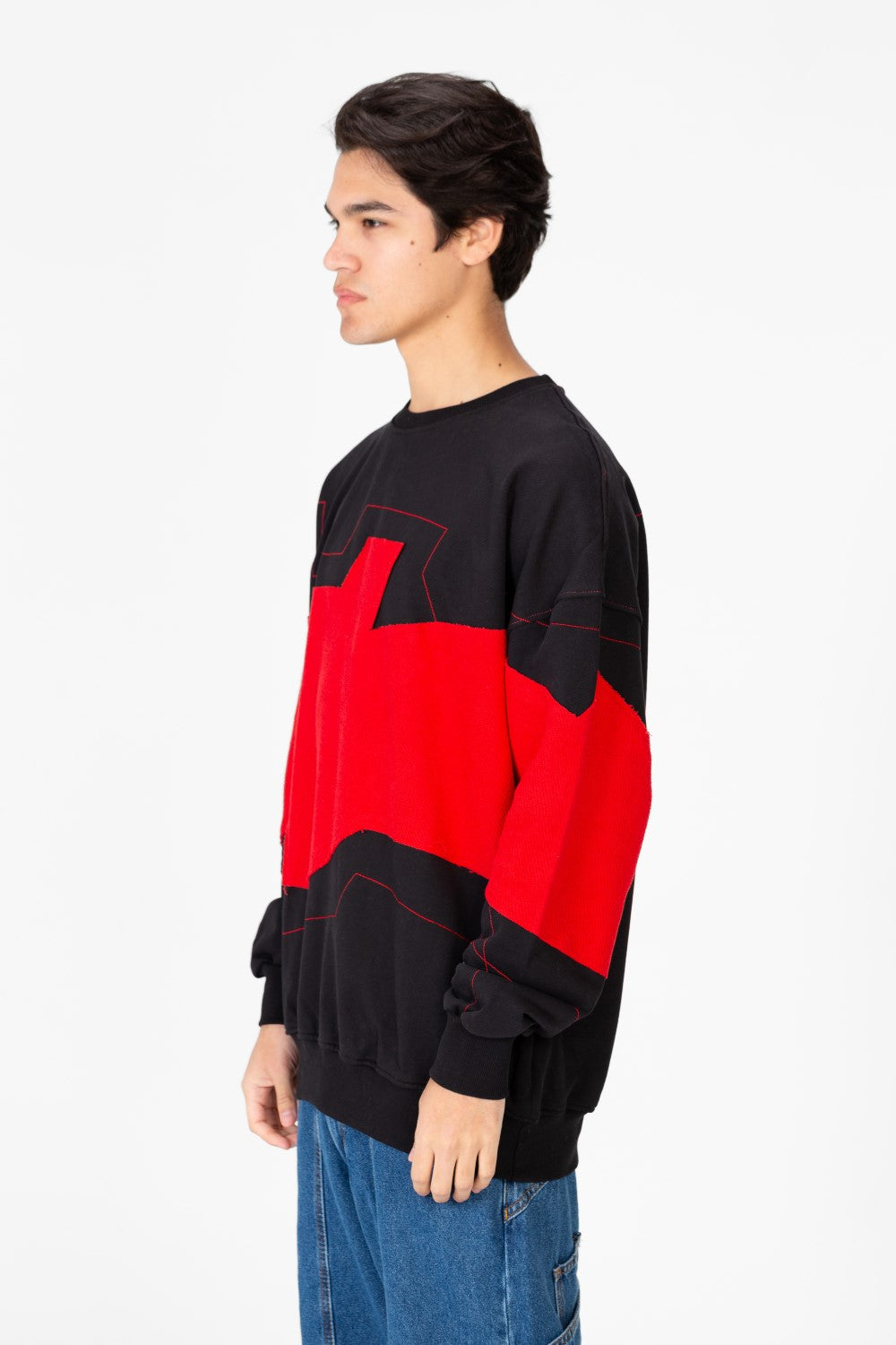 سويت شيرت رجالي دائري مطبوع كبير الحجم