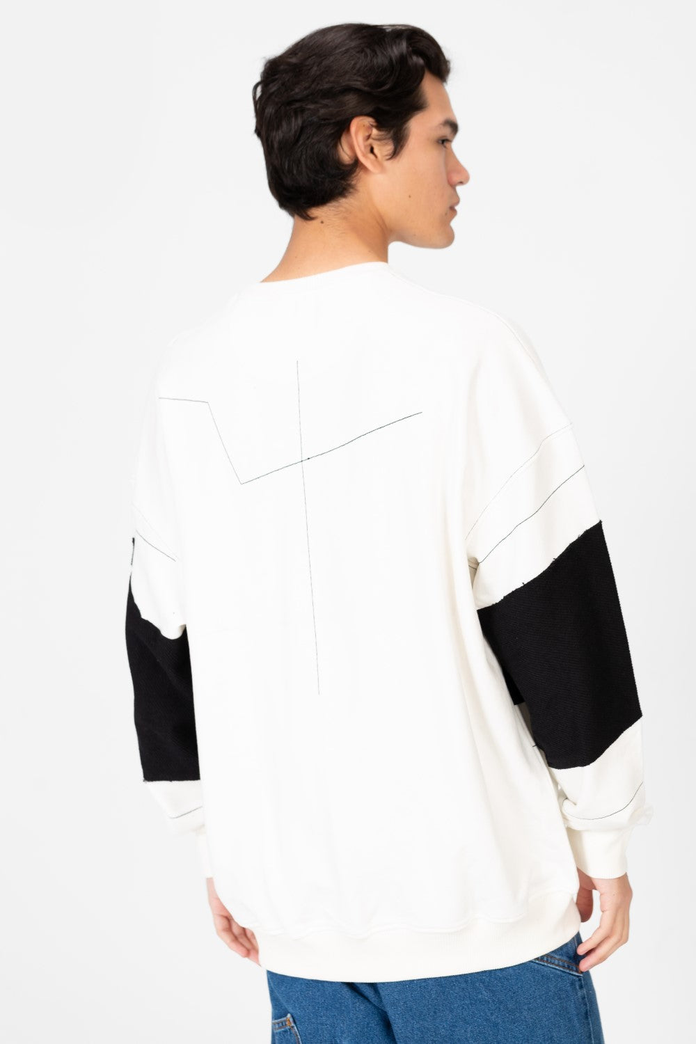 سويت شيرت رجالي دائري مطبوع كبير الحجم