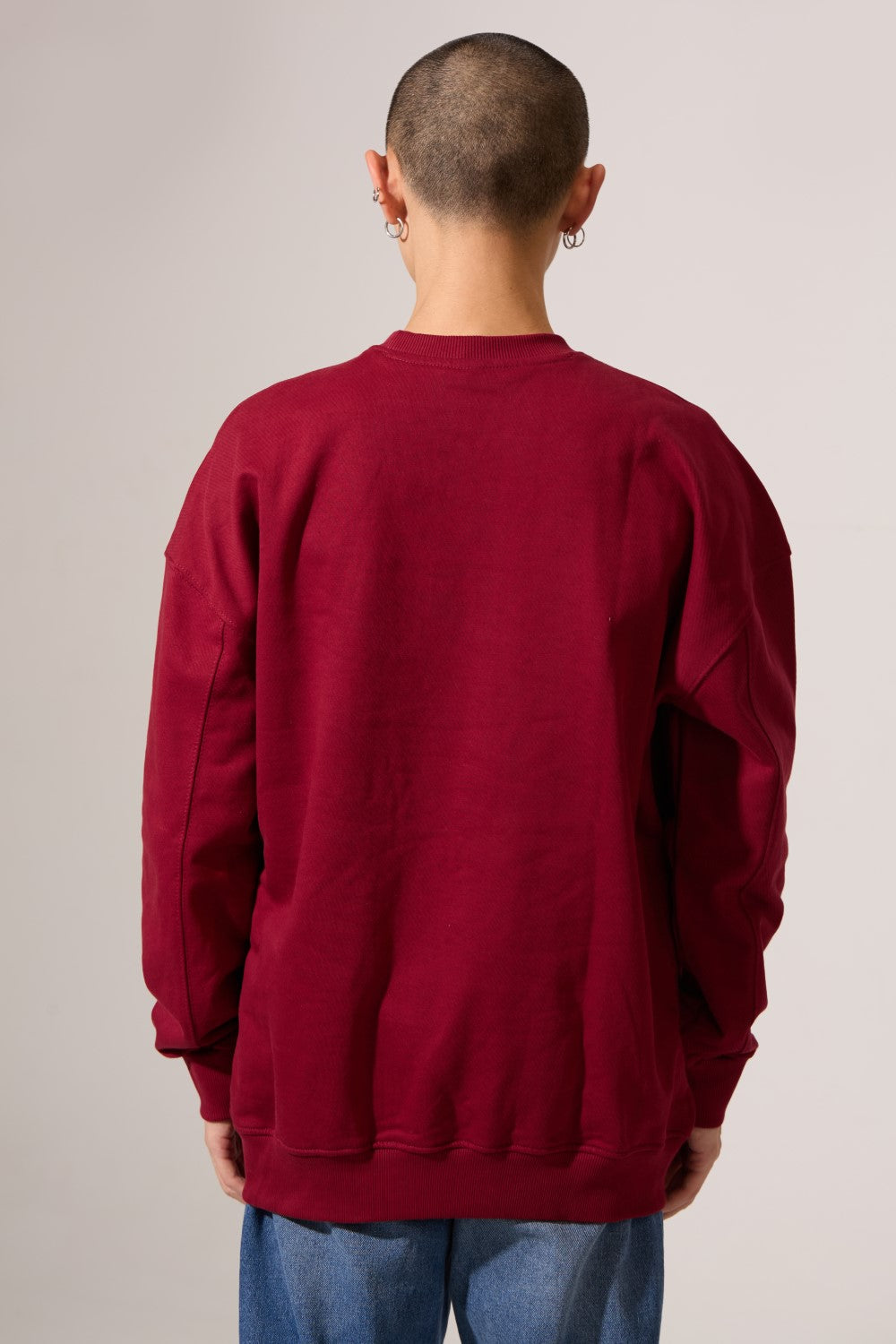 Men's Crew Neck Regular Fit Sweatshirt With A Front Moon Print