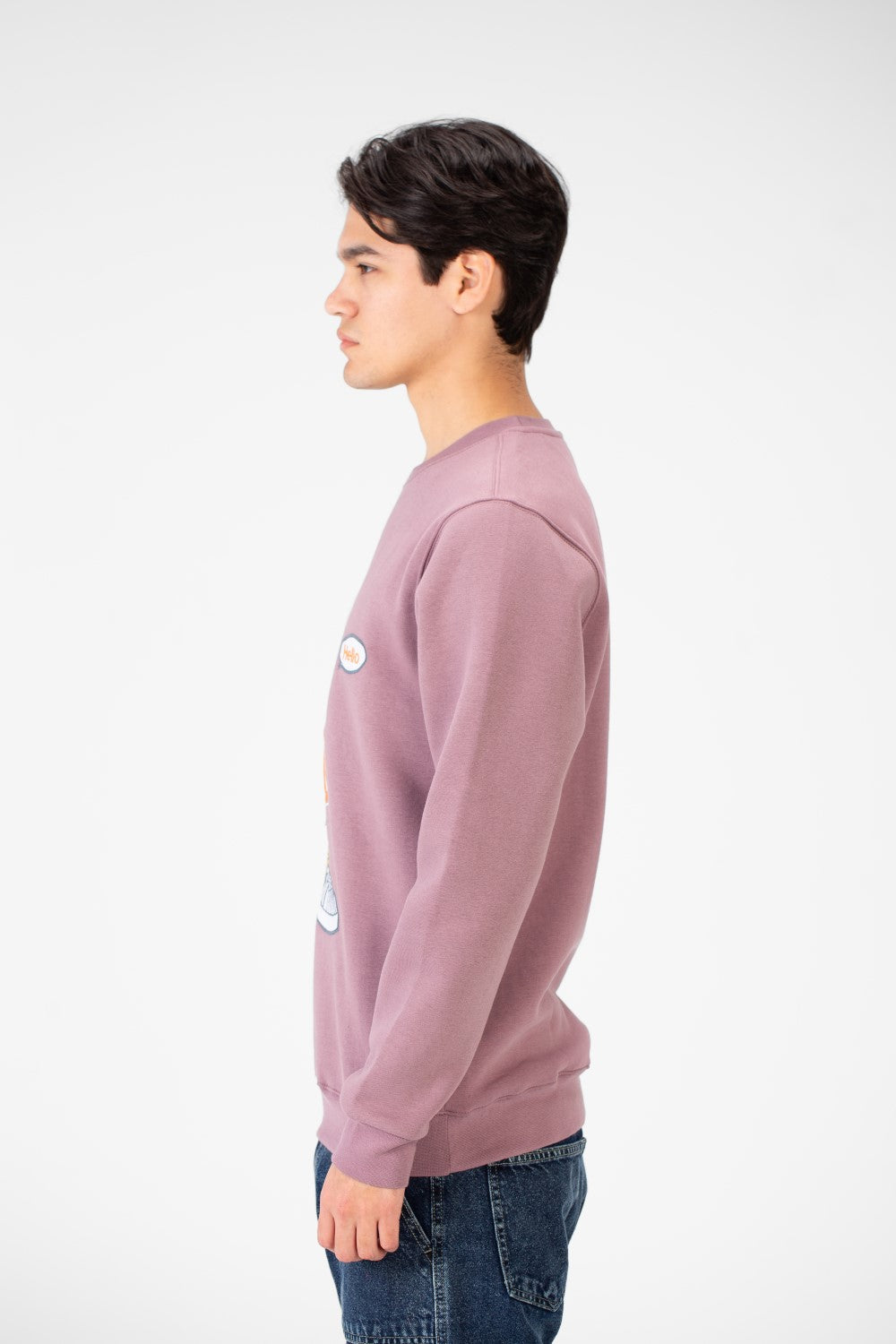 سويت شيرت رجالي برقبة مستديرة وطبعة أمامية