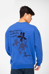 سويت شيرت رجالي كبير الحجم مطبوع برقبة دائرية