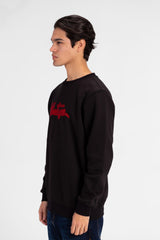 سويت شيرت رجالي برقبة دائرية وطبعة نص أمامية