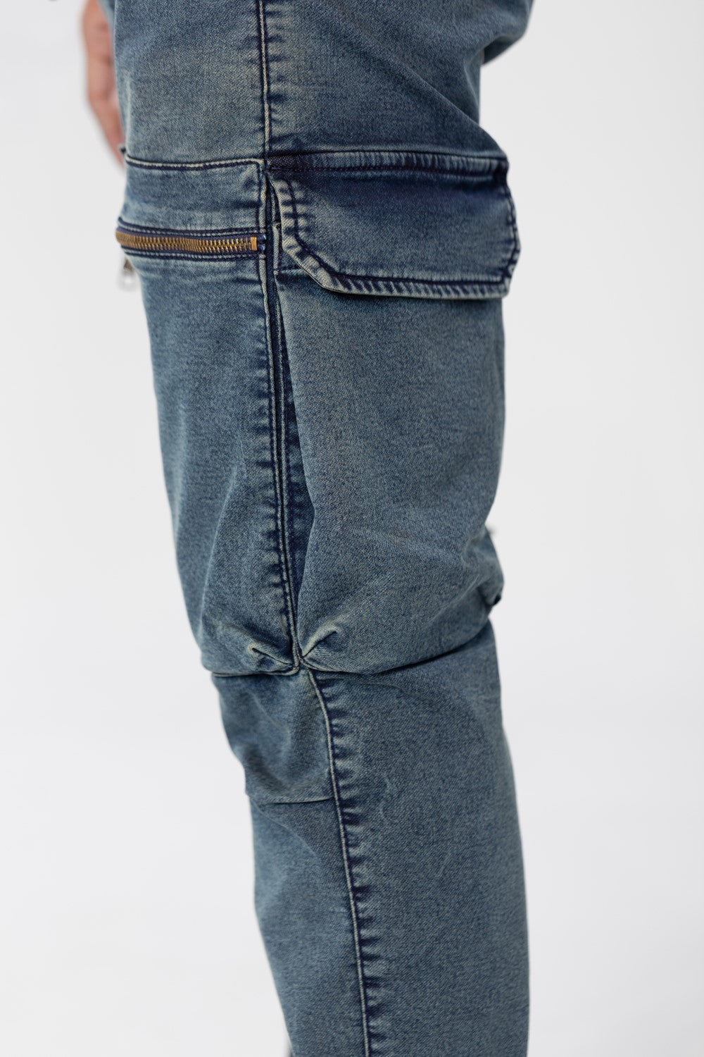 Men's Slim Fit Sherwal Jeans Pants With Front Zipper Pockets