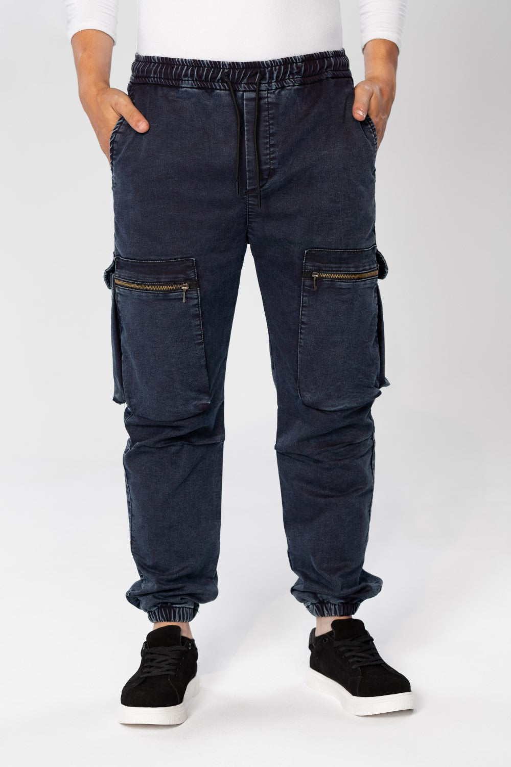 Men's Slim Fit Sherwal Jeans Pants With Front Zipper Pockets