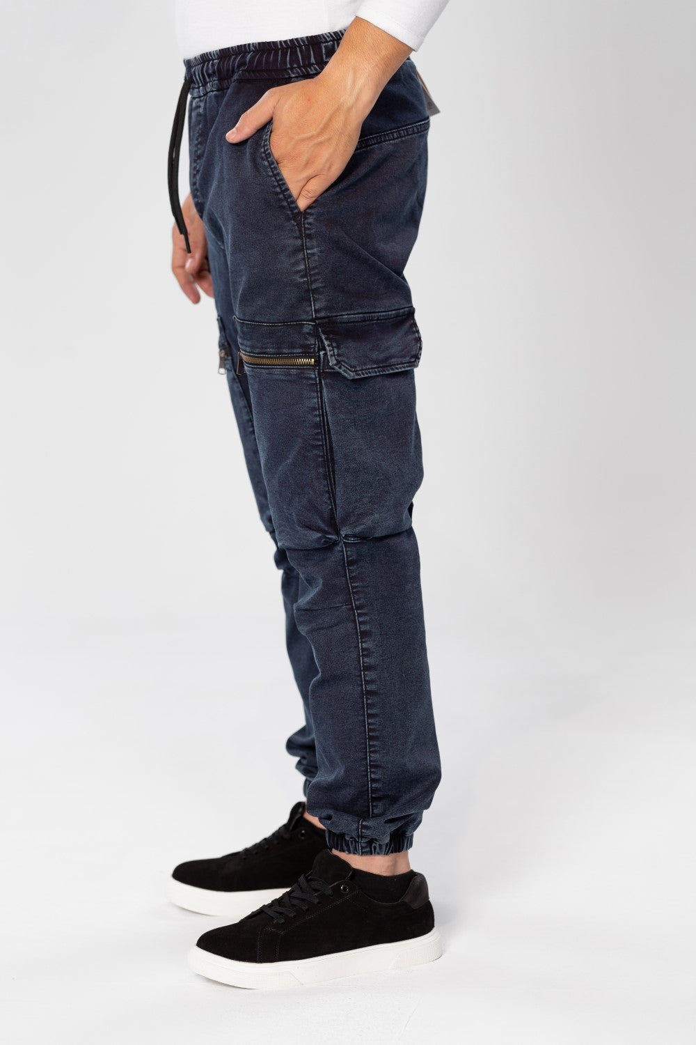 Men's Slim Fit Sherwal Jeans Pants With Front Zipper Pockets