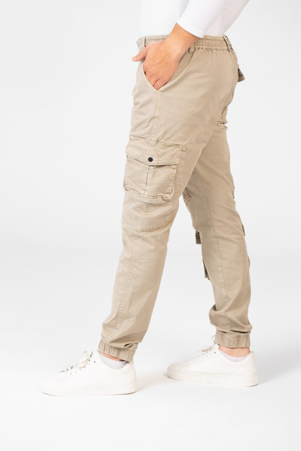 Men's Slim Fit Gabardine Sherwal Pants With Front Zip Pockets