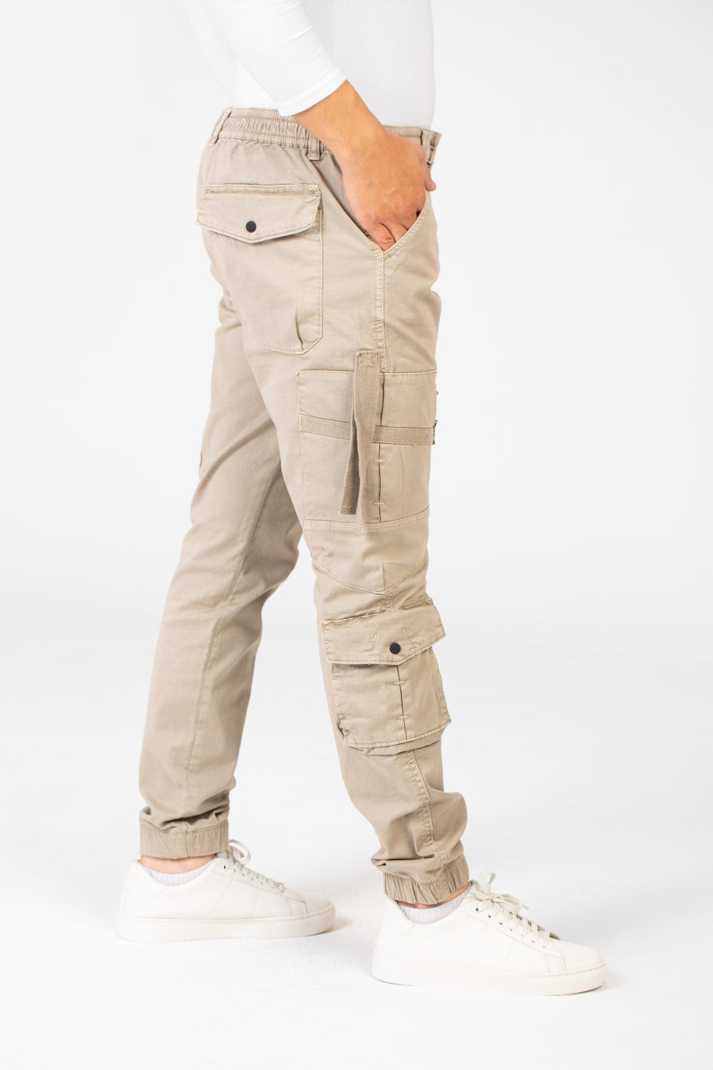 Men's Slim Fit Gabardine Sherwal Pants With Front Zip Pockets