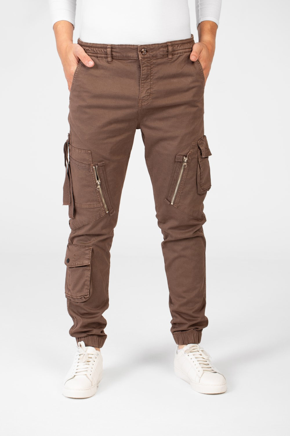 Men's Slim Fit Gabardine Sherwal Pants With Front Zip Pockets
