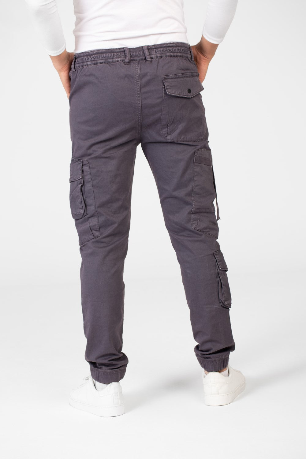 Men's Slim Fit Gabardine Sherwal Pants With Front Zip Pockets