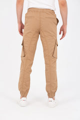 Mens Gabardine Pants With Elastic Waistband And Modern Side Pockets