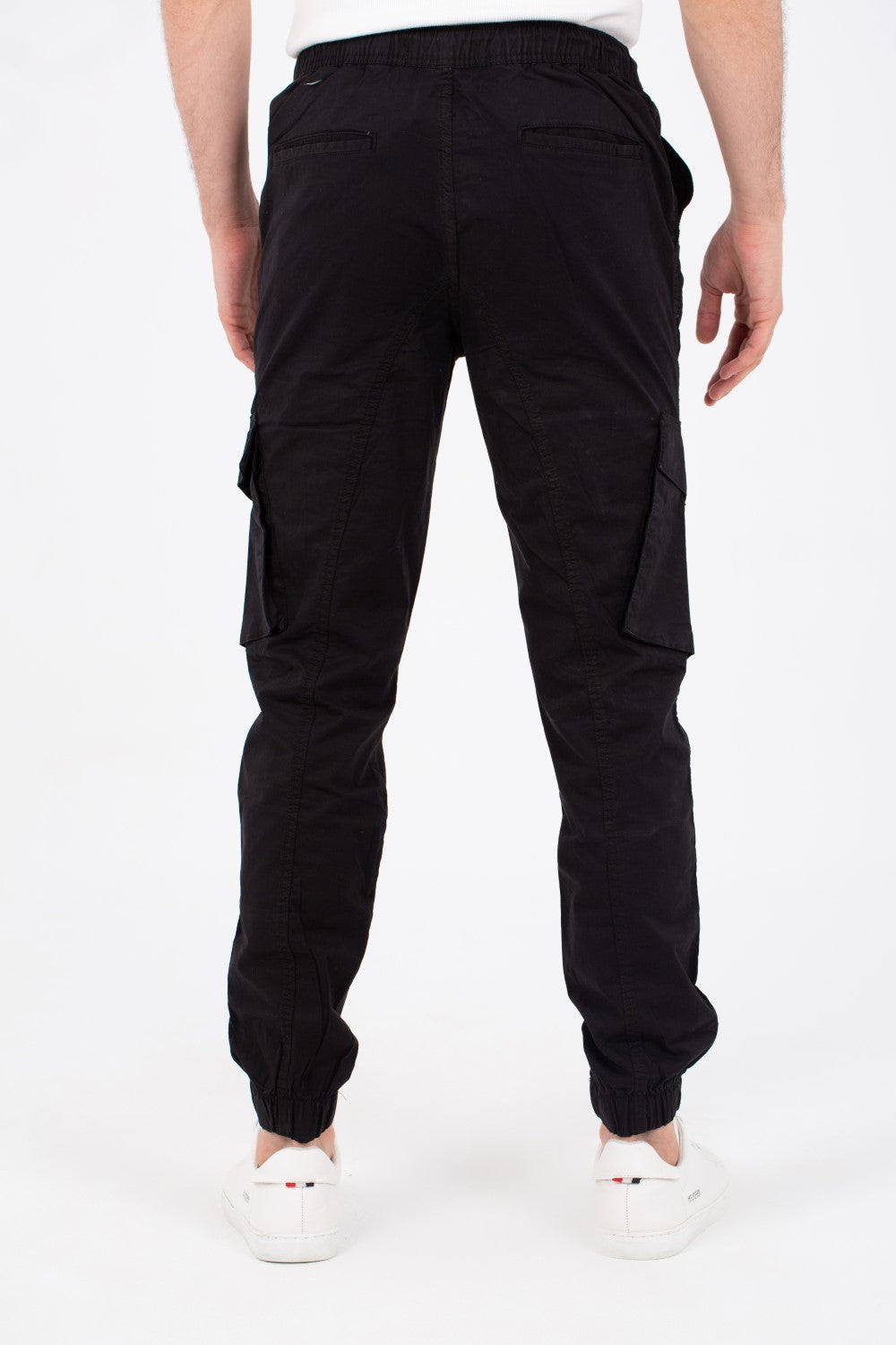Mens Gabardine Pants With Elastic Waistband And Modern Side Pockets