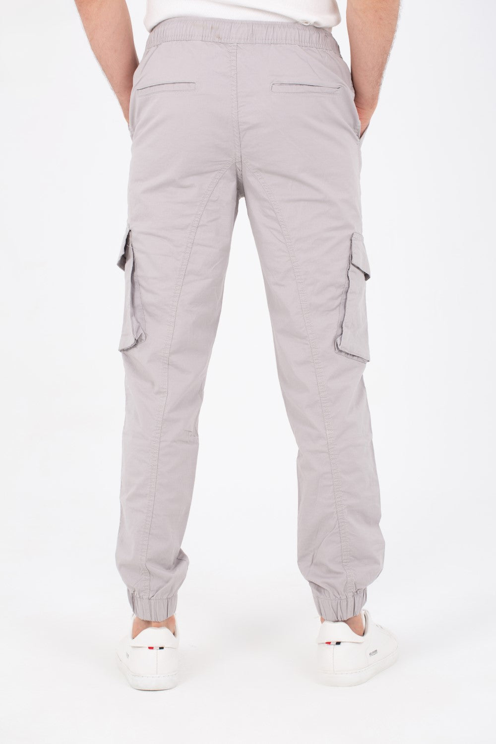 Mens Gabardine Pants With Elastic Waistband And Modern Side Pockets