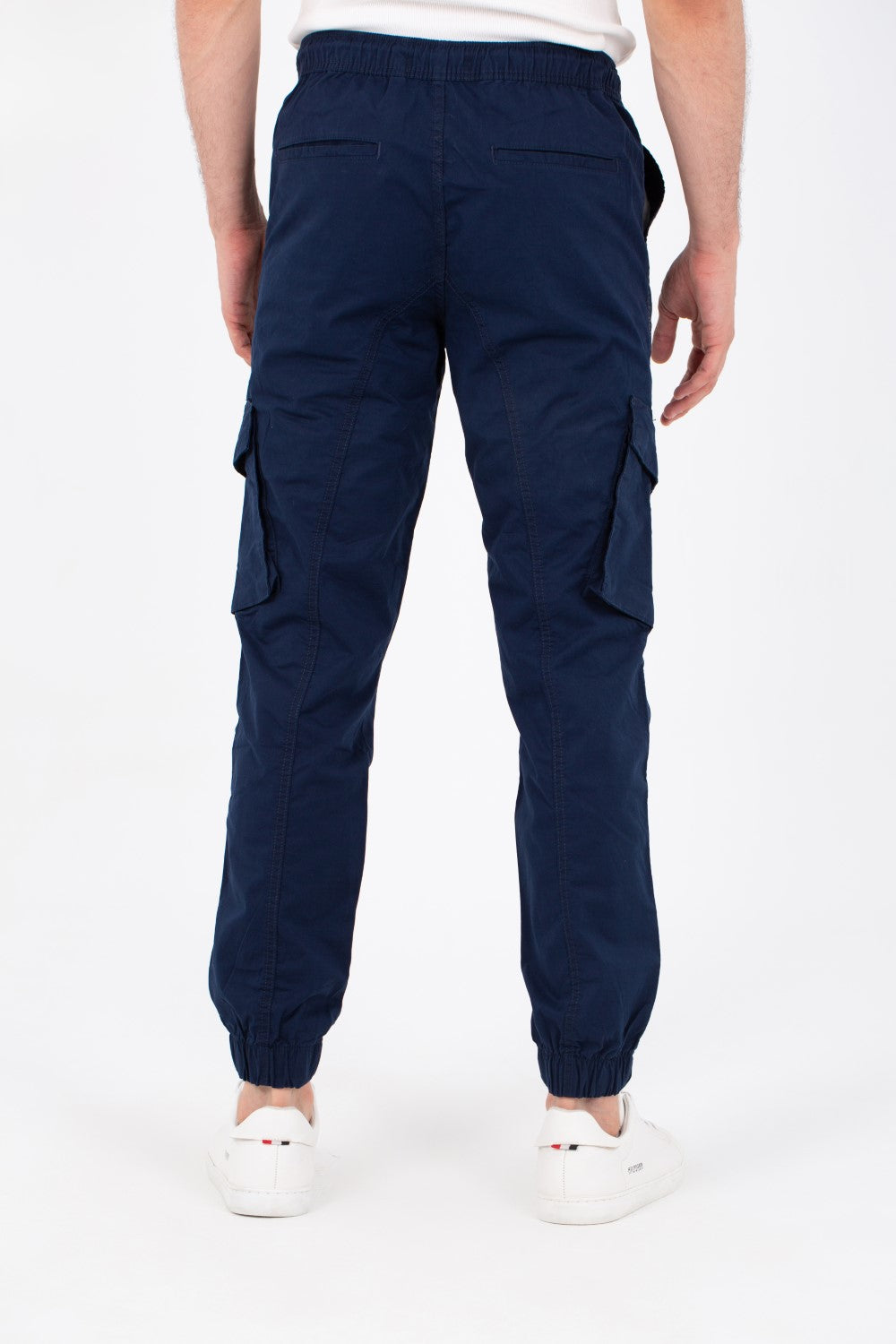 Mens Gabardine Pants With Elastic Waistband And Modern Side Pockets